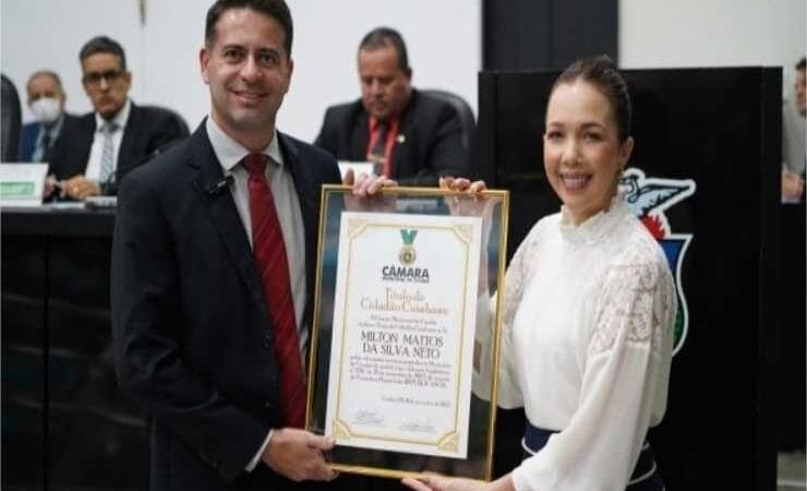 Promotor Milton Mattos da Silveira Neto recebe título de cidadão cuiabano