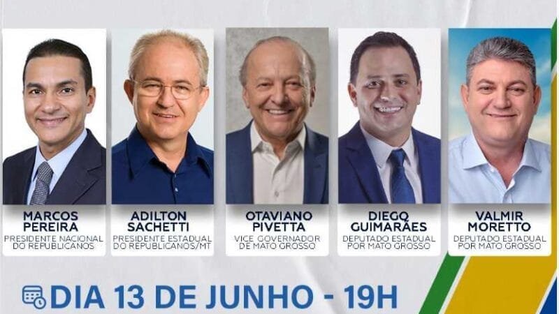 Presidente nacional do Republicanos vem a Mato Grosso nesta quinta