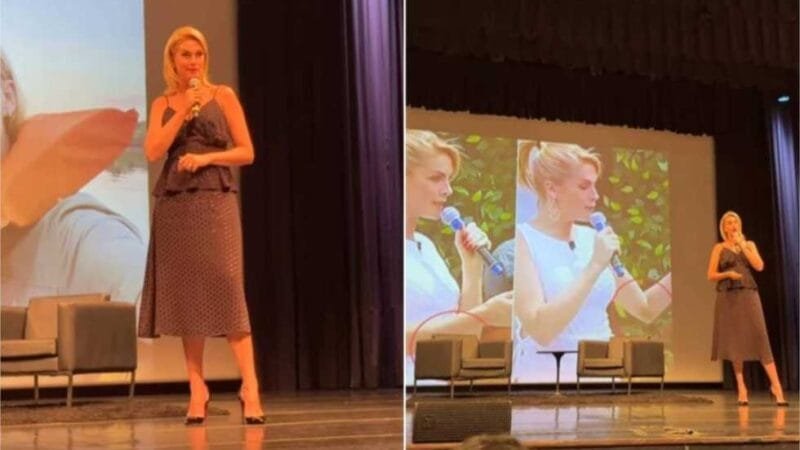 Hickmann não contém as lágrimas ao mostrar hematomas de violência