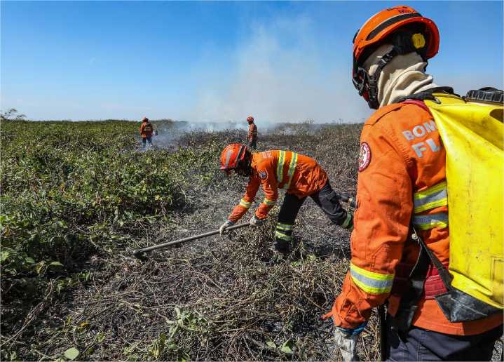 Corpo de Bombeiros segue no combate a quatro incêndios florestais nesta segunda-feira (22)