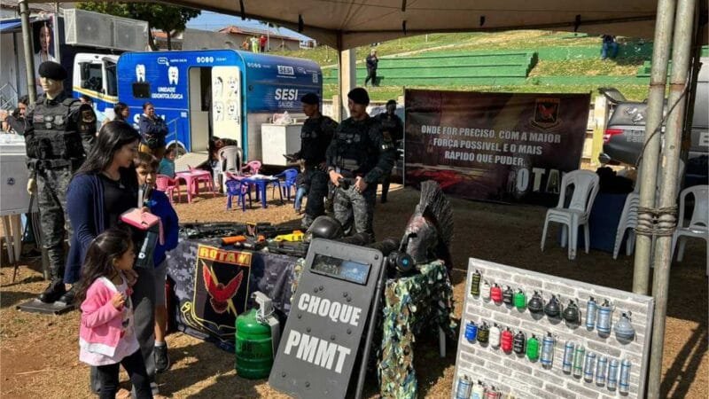 Polícia Militar leva recreação e serviços de cidadania gratuitos a moradores de Cuiabá