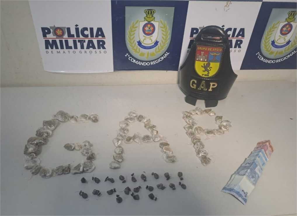 Foragido da Justiça é preso pela Polícia Militar por tráfico de drogas em Cuiabá