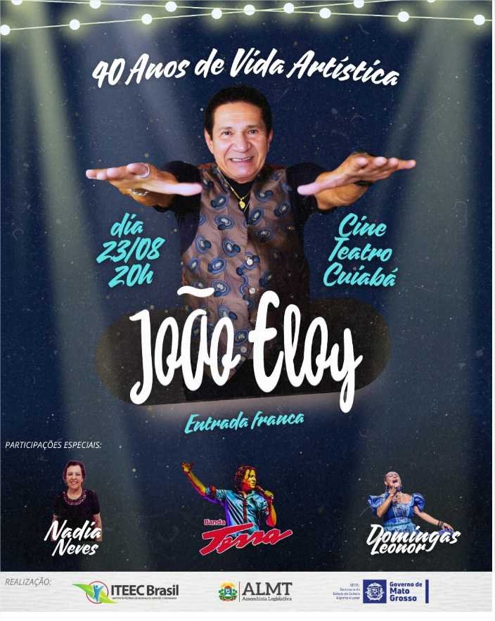 Cine Teatro Cuiabá recebe João Eloy num show inesquecível nesta sexta