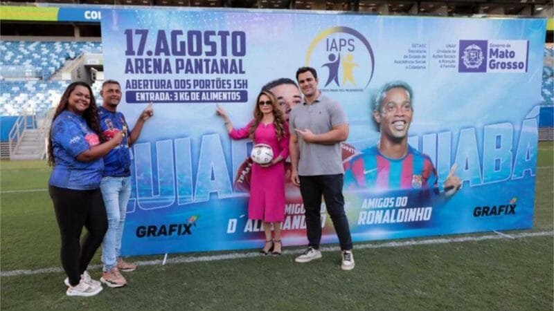 Madrinha do projeto Amigos da Solidariedade, primeira-dama de MT convida população para o maior jogo beneficente do ano na Arena Pantanal
