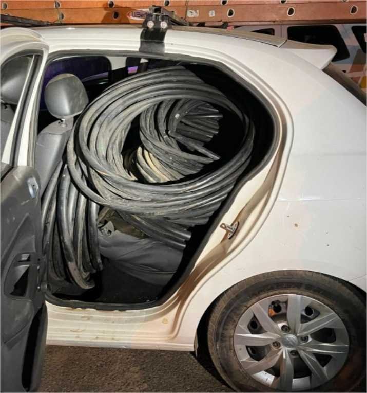 PM prende quadrilha envolvida em furto de 150 metros de cabos de cobre