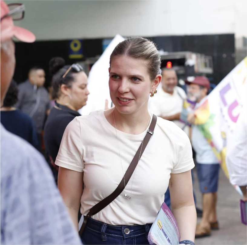 “É uma campanha que se importa com as pessoas e não com interesses pessoais”, afirma Rafaela Fávaro