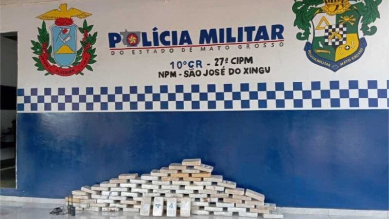 Polícia Militar e PRF apreendem 85 tabletes de pasta base de cocaína em São José do Xingu