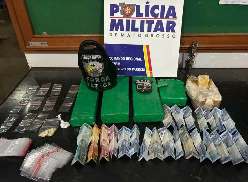 Força Tática prende mulher com tabletes de maconha e pasta base em MT