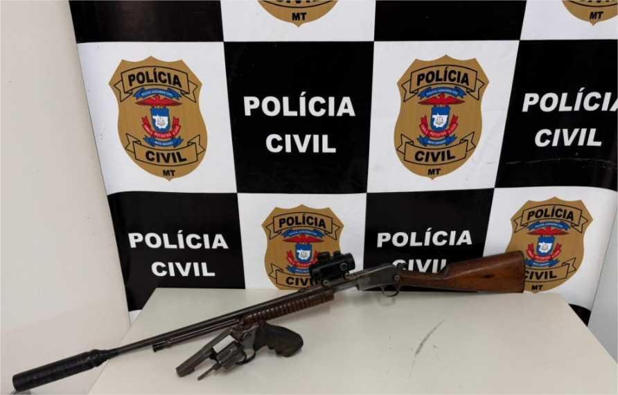 Polícia Civil localiza armas usadas por autor de duplo homicídio de Jaciara