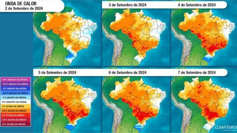 Setembro terá novas ondas de calor e tempo seco, indica meteorologista