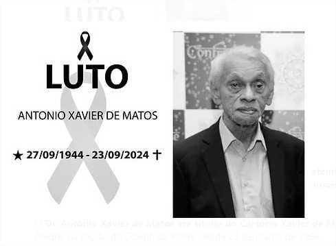 Pesar pela morte do Dr. Antônio Xavier de Matos