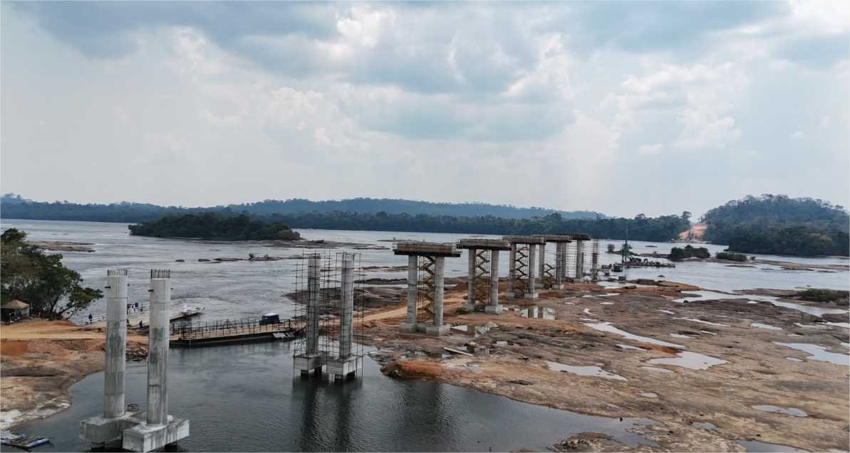 Obras da maior ponte de Mato Grosso chegam a 30% de execução; veja fotos