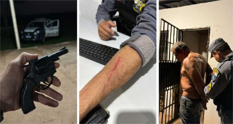 Homem é preso por ameaçar clientes de bar e agredir PM