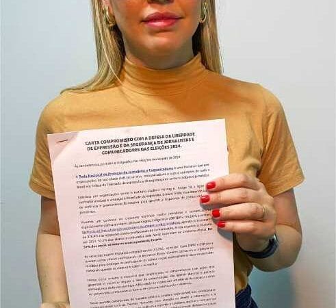 Lúdio e Rafaela assinam carta compromisso pela liberdade de imprensa e segurança de jornalistas nas eleições