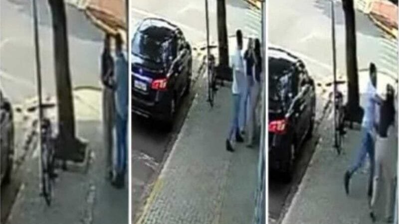 Câmera flagra farmacêutico espancando ex-namorada em Sorriso; veja vídeo