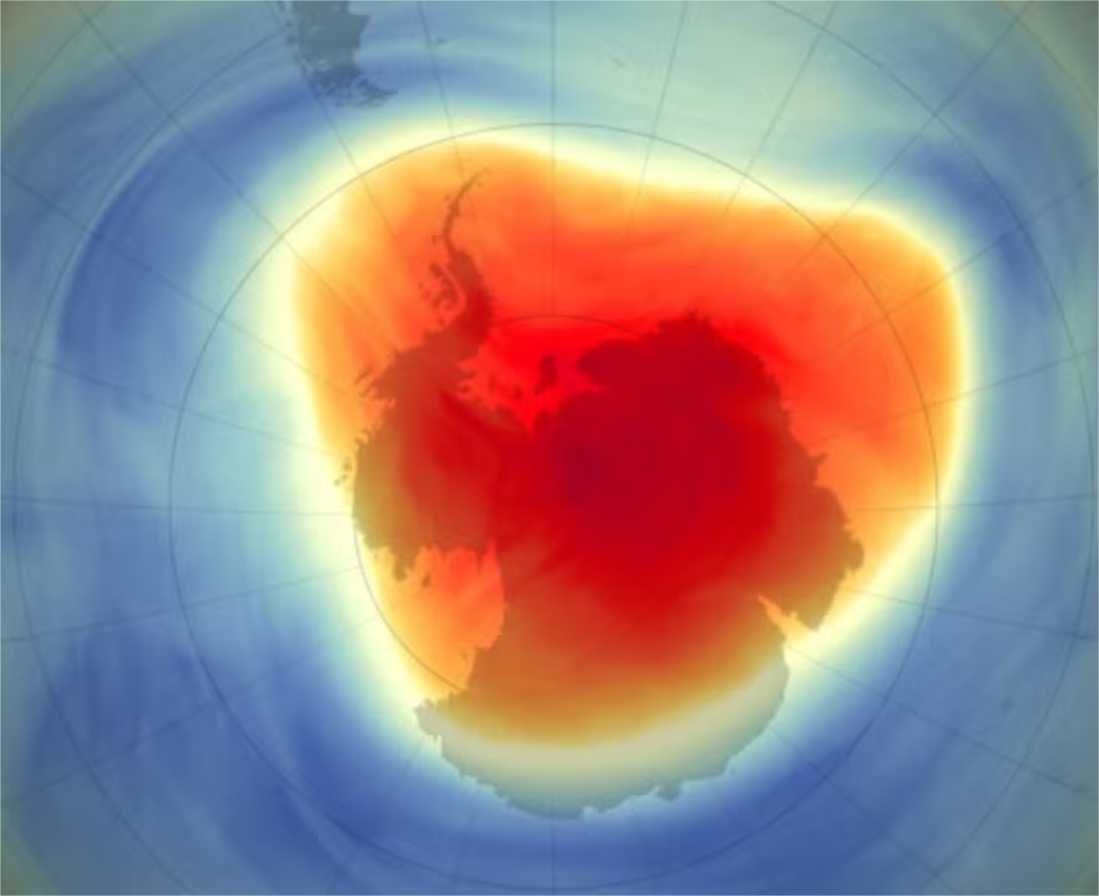 Esta imagem da Nasa mostra recuperação do buraco da camada de ozônio