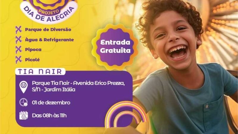 Parque Tia Nair recebe “Dia de Alegria”, projeto que oferece tarde de parque de diversão gratuito para todos