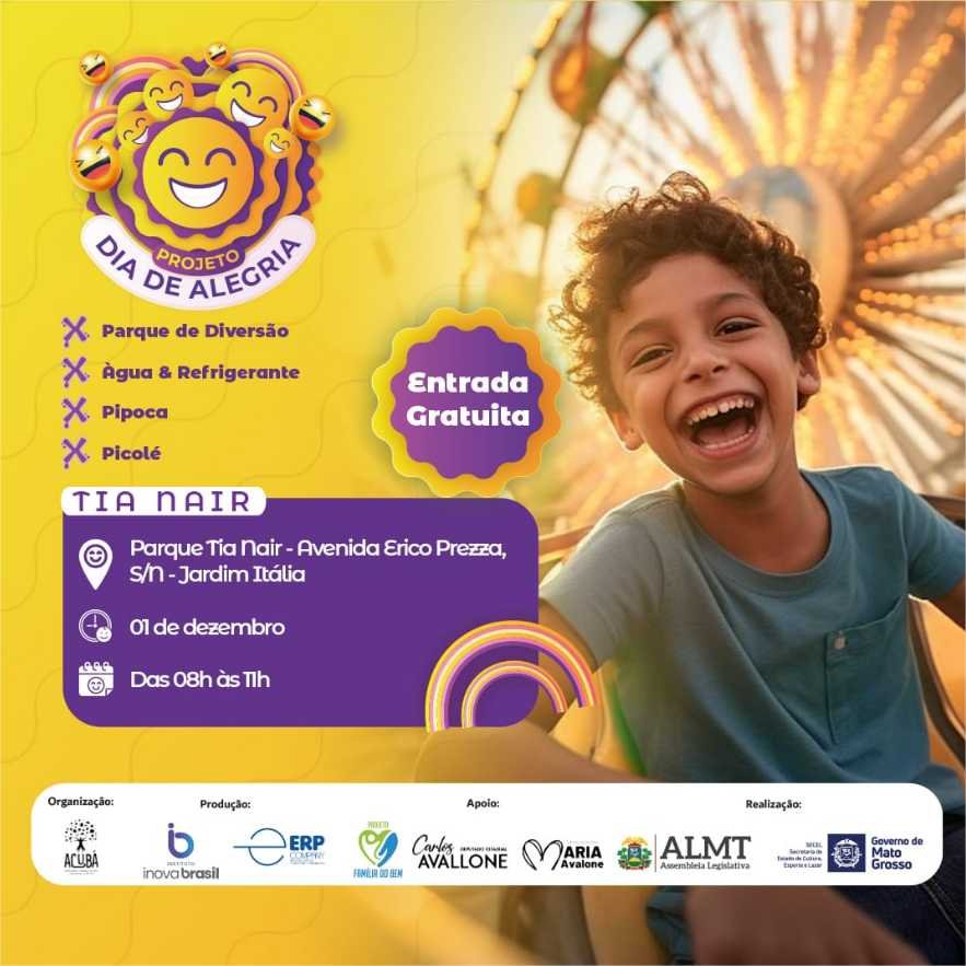 Parque Tia Nair recebe “Dia de Alegria”, projeto que oferece tarde de parque de diversão gratuito para todos