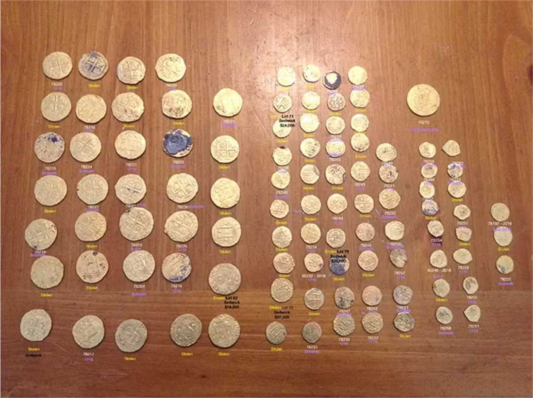 Autoridades recuperam US$ 1 milhão em moedas roubadas de naufrágio do século 18