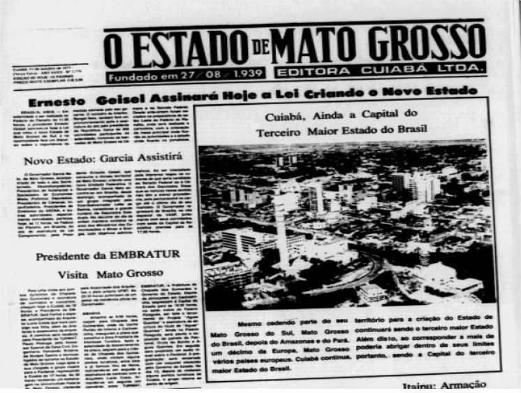 A divisão do território do Estado de Mato Grosso em 1977: antecedentes históricos, motivações e oficialização