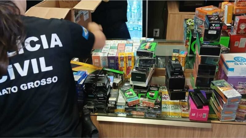 Polícia Civil e Procon Estadual combatem venda de cigarros eletrônicos em Cuiabá e Várzea Grande