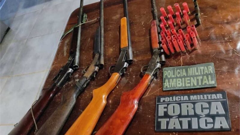 Batalhão Ambiental apreende espingardas e materiais para pesca predatória em Aripuanã