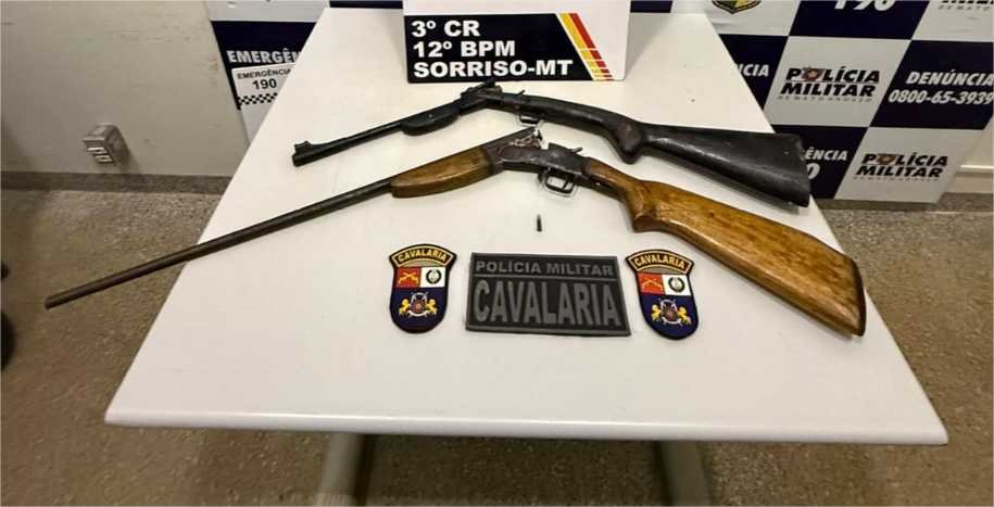 Cavalaria da PM prende homem por ameaçar cunhado de morte e apreende armas de fogo