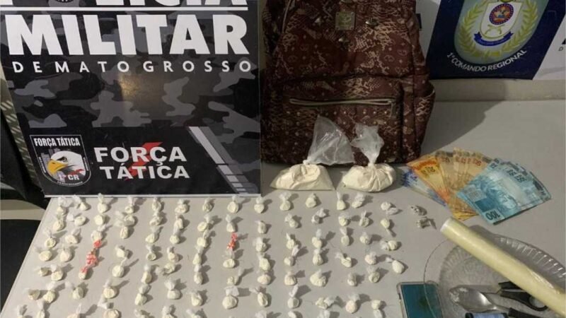 Força Tática prende homem em flagrante com 112 porções de drogas