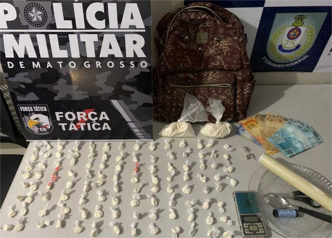 Força Tática prende homem em flagrante com 112 porções de drogas