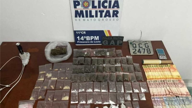 Faccionadas são presas pela PM com 90 porções de drogas em Primavera do Leste