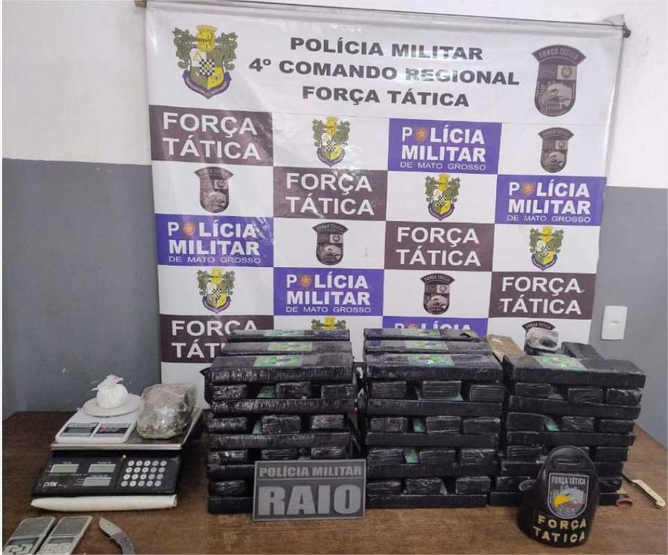 Polícia Militar prende homem com 77 quilos de maconha em Rondonópolis