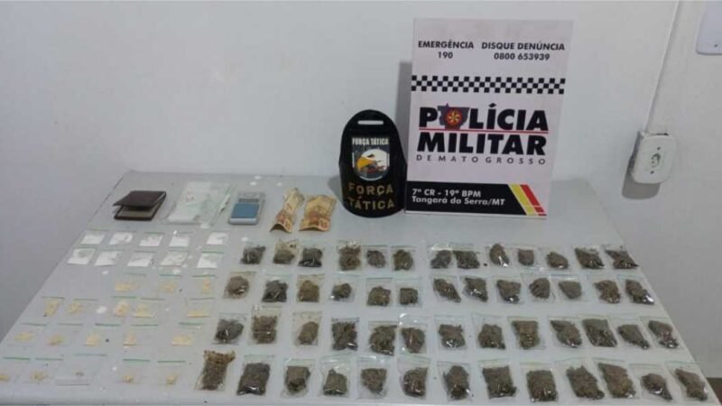 Polícia Militar apreende adolescente com 71 porções de drogas em Tangará da Serra