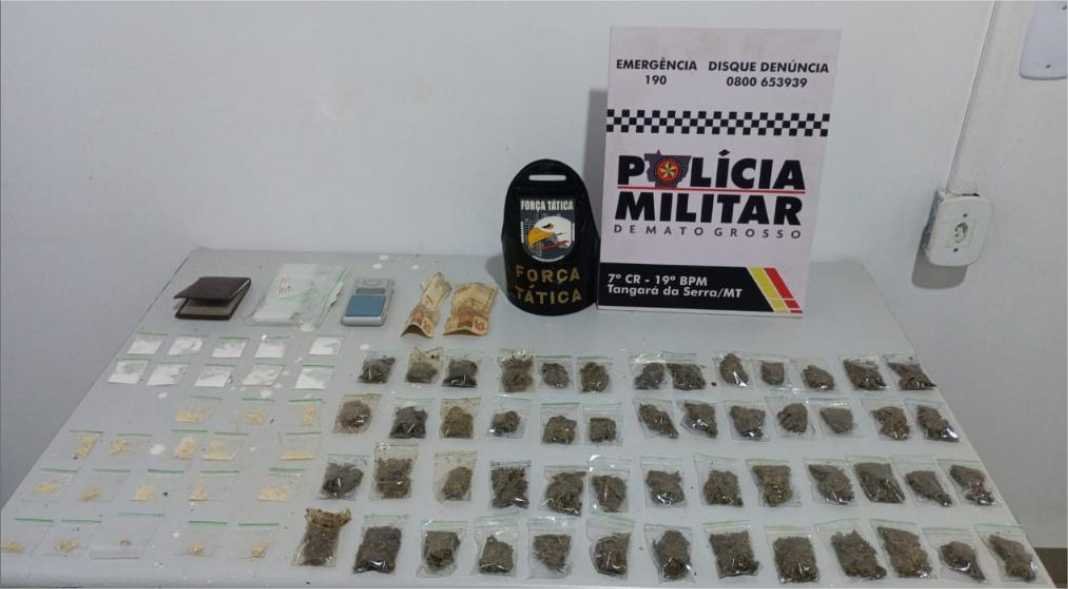 Polícia Militar apreende adolescente com 71 porções de drogas em Tangará da Serra