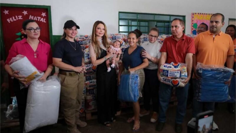 Primeira-dama de MT faz entrega de 750 donativos às famílias de Cuiabá afetadas por alagamento