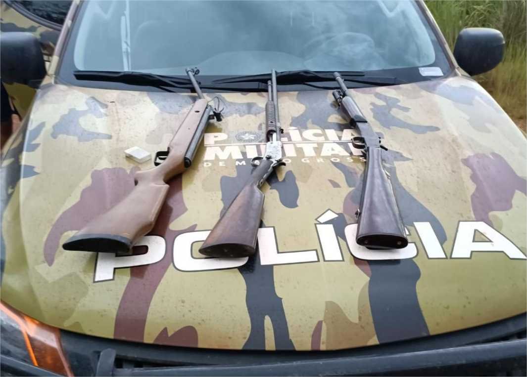 Patrulha Rural prende homem com três armas de fogo em Juscimeira
