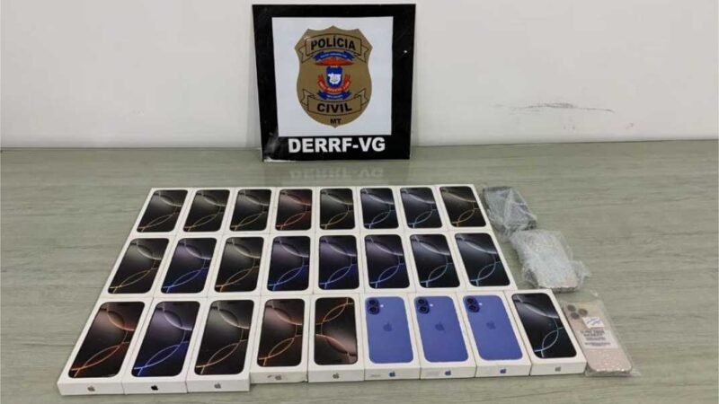 Polícia Civil recupera celulares avaliados em R$ 210 mil furtados de loja em Várzea Grande