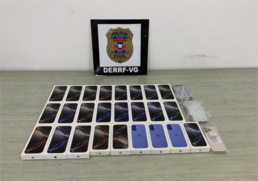 Polícia Civil recupera celulares avaliados em R$ 210 mil furtados de loja em Várzea Grande