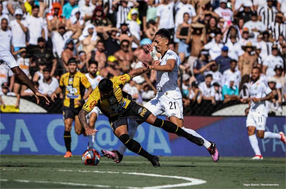 Com Neymar discreto e Brazão fechando o gol, Santos fica no empate