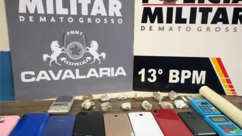 Cavalaria da PM prende dupla por tráfico de drogas e apreende oito celulares