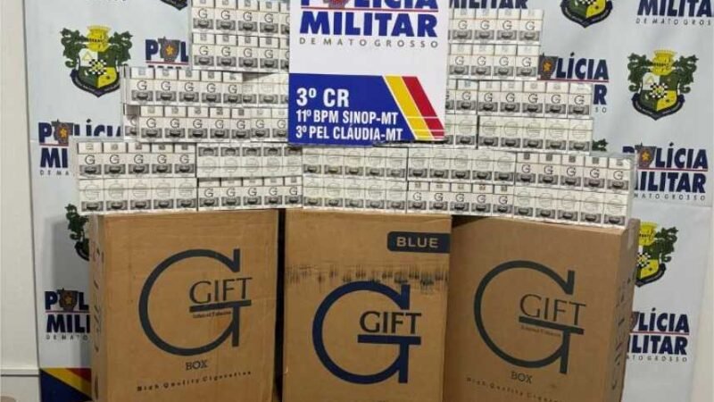 Polícia Militar prende mãe e filho com quatro mil maços de cigarros contrabandeados em Cláudia