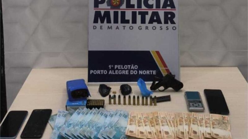 PM prende homem com porções de drogas, pistola e munições em Porto Alegre do Norte