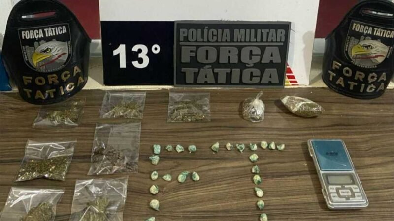 Força Tática prende homem com porções de maconha e pasta base em Lucas do Rio Verde