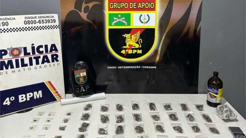 Polícia Militar prende dois homens com porções de maconha em Várzea Grande