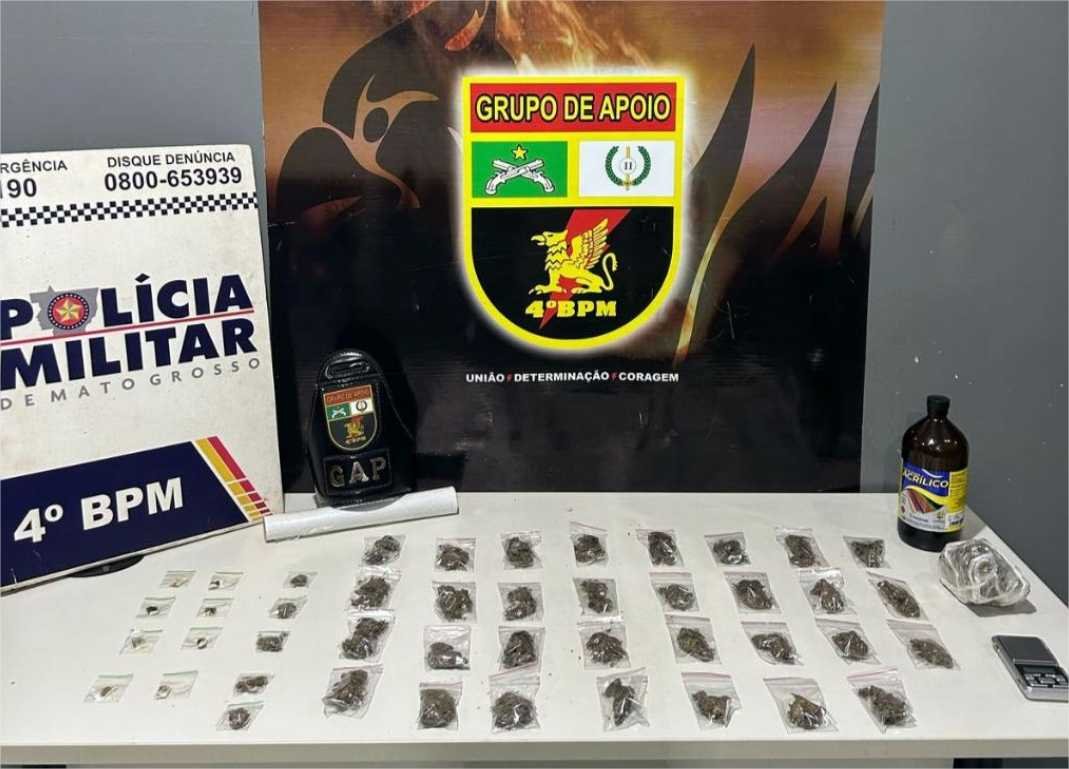 Polícia Militar prende dois homens com porções de maconha em Várzea Grande