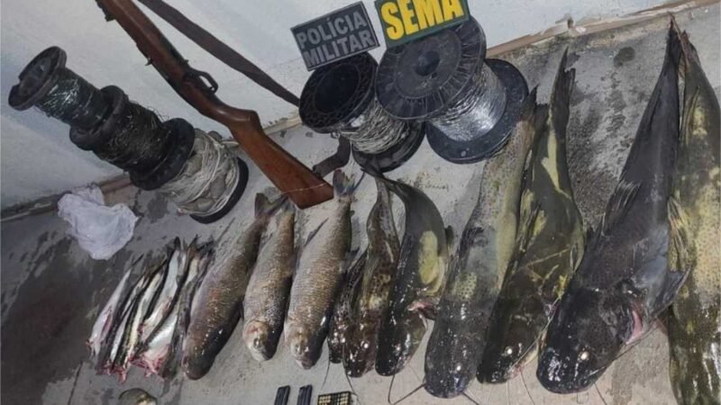 Sema realiza operação de combate à pesca ilegal na MT-010 e nas margens do rio São Lourenço