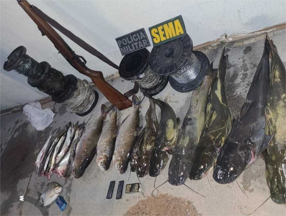 Sema realiza operação de combate à pesca ilegal na MT-010 e nas margens do rio São Lourenço