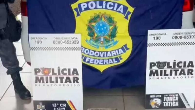 Polícia Militar e PRF prendem homem com 25 quilos de pasta base em Canarana