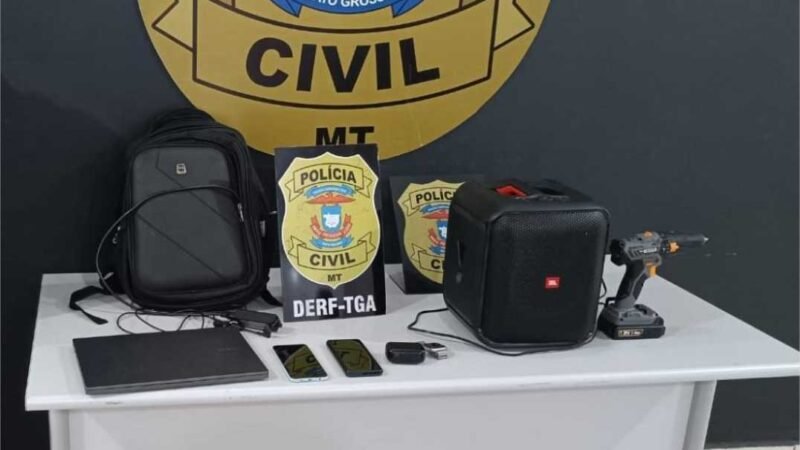 Polícia Civil prende receptador e recupera objetos furtados em Tangará da Serra