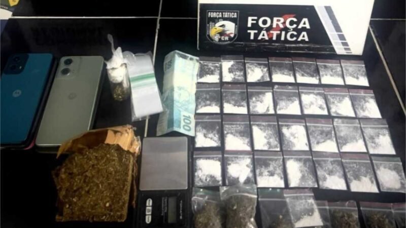 Força Tática prende quadrilha por tráfico de drogas, apreende maconha e pasta base de cocaína