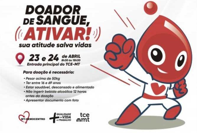 TCE-MT promove campanha de doação de sangue nesta quarta e quinta-feira